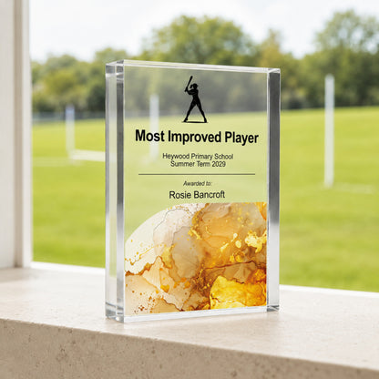Most Improved Player rounders trophy for a school PE department award