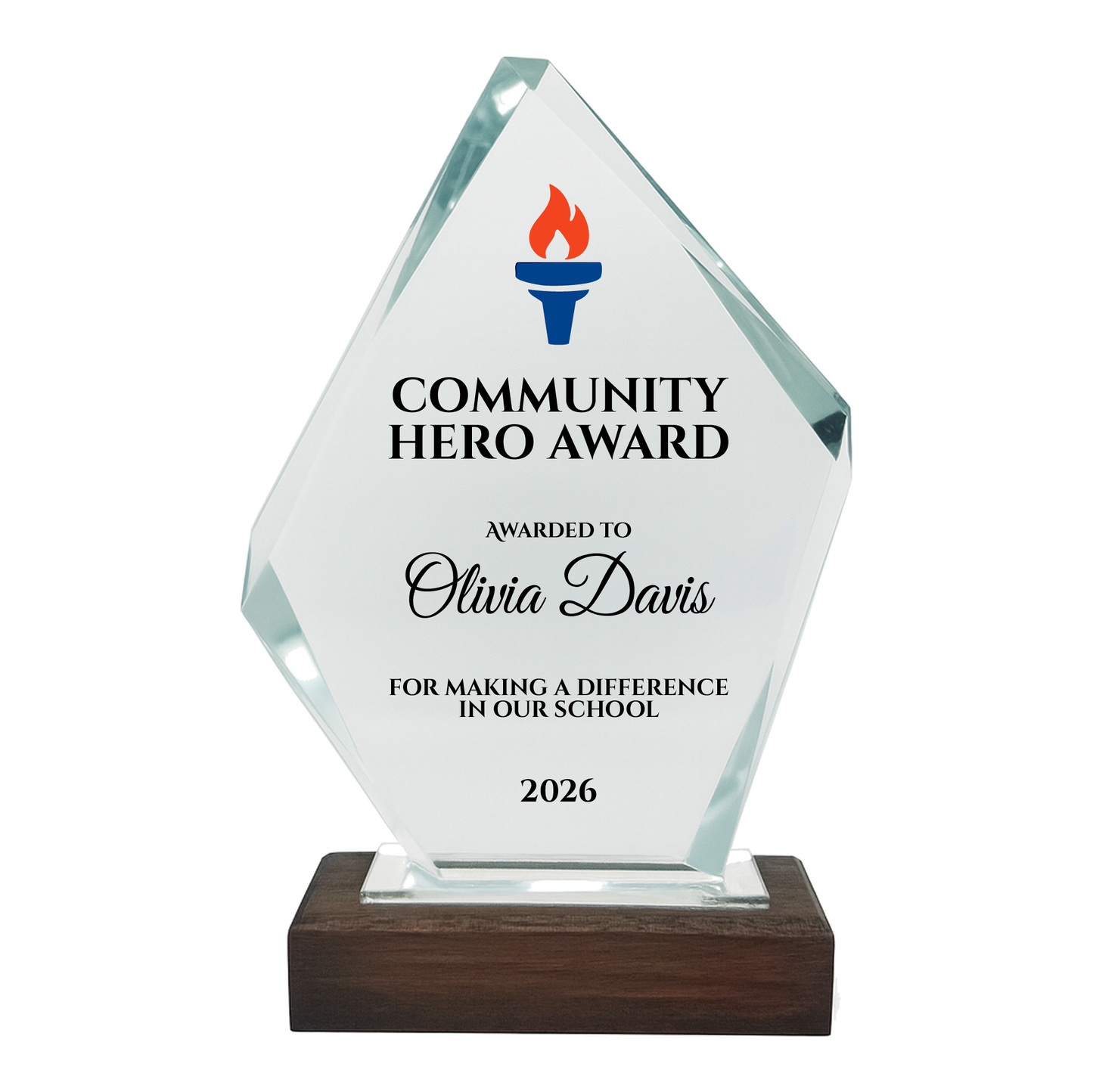 crystal diamond trophy