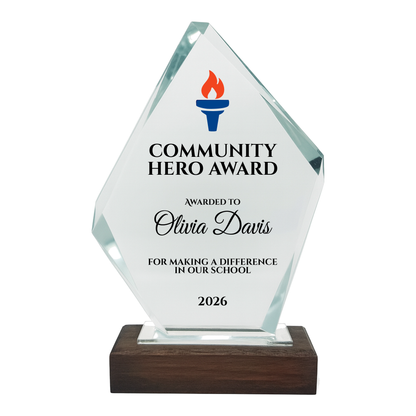 crystal diamond trophy