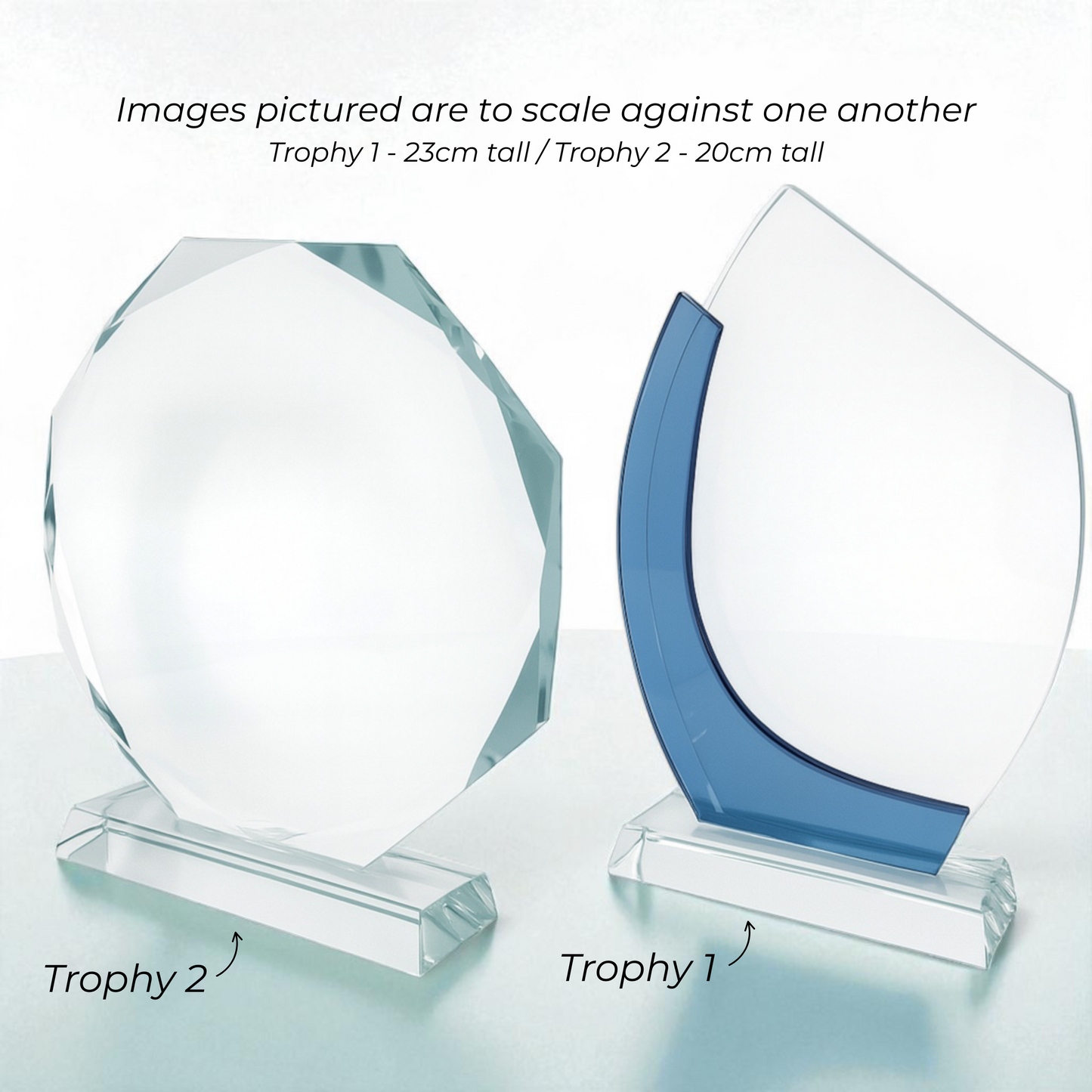 Personalised Crystal Trophy with Wood Base | Corporate Award UK