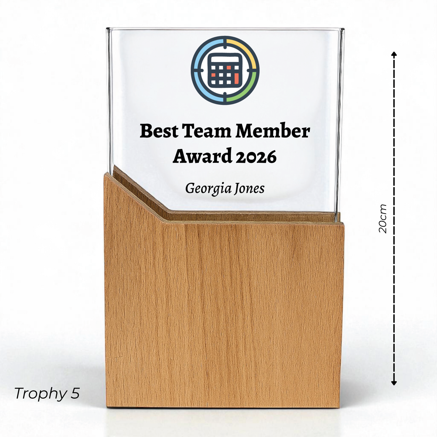 Personalised Square Crystal Trophy Award | Custom Award UK