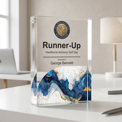 Personalised Golf Trophy Award | UV Printed Acrylic Golf Prize UK