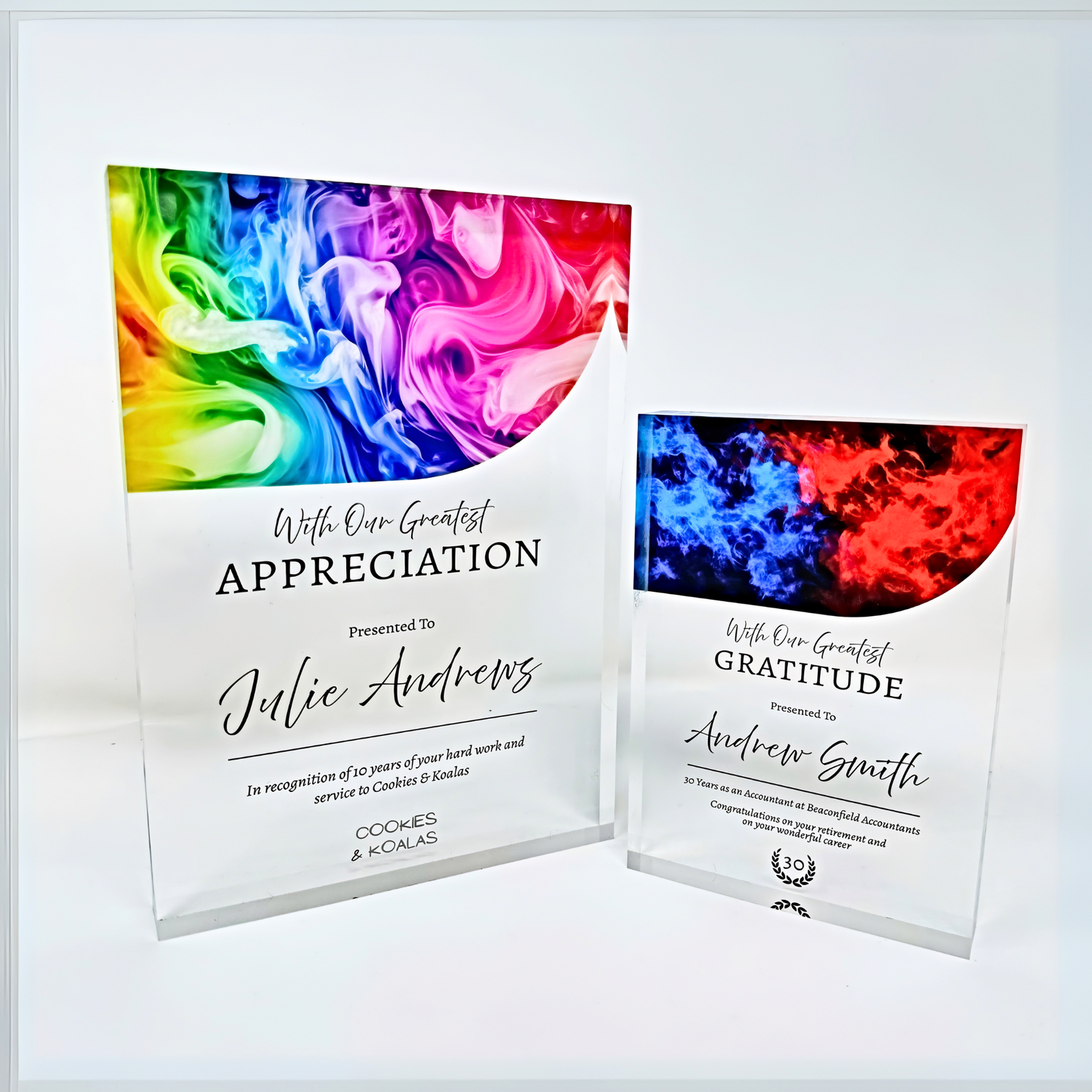 Personalised Acrylic Award Plaque | Employee Recognition Trophy UK