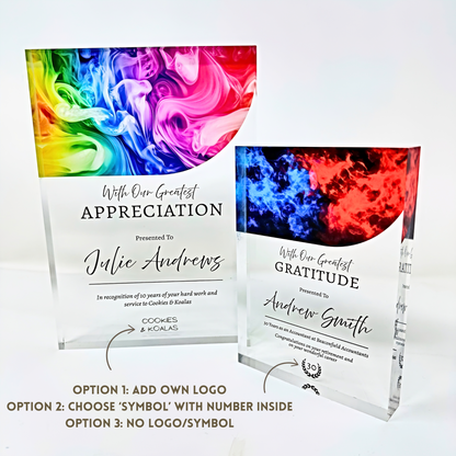 Personalised Acrylic Award Plaque | Employee Recognition Trophy UK
