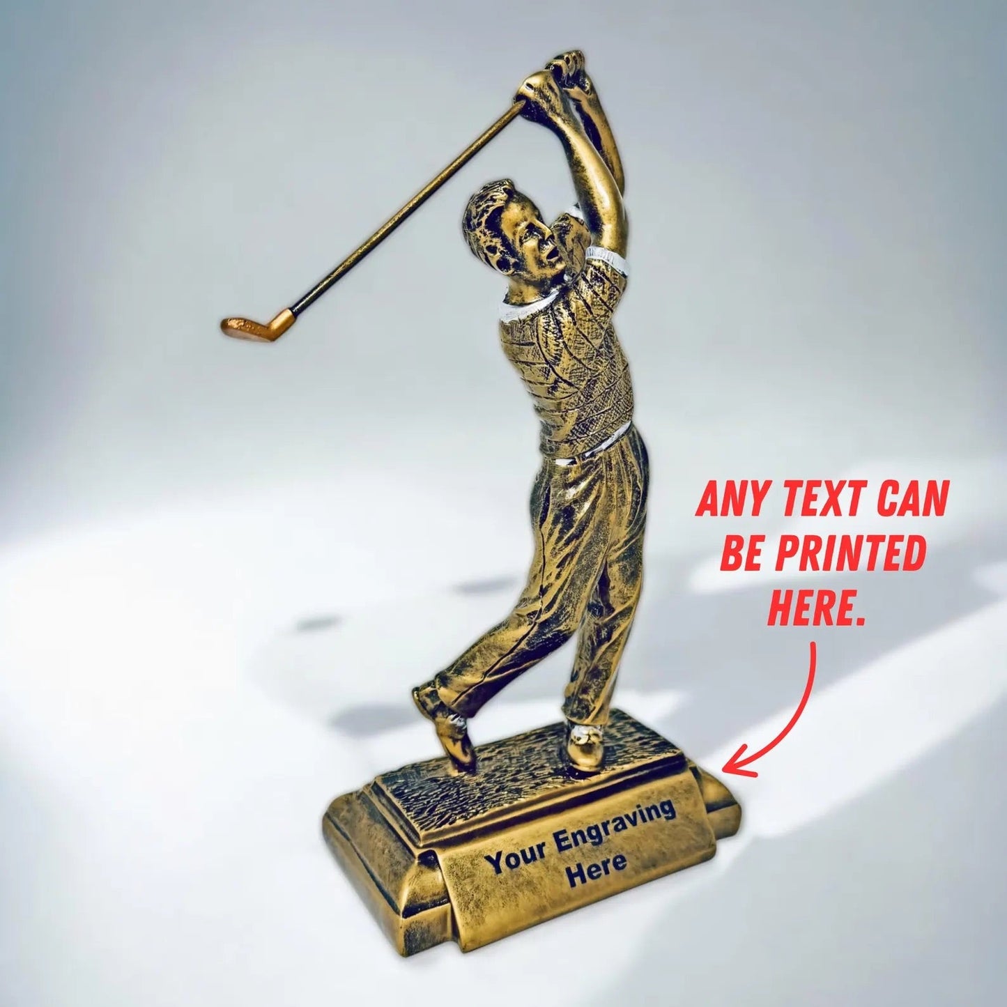 Personalised Gold Golf Trophy 27cm | Resin Golf Award UK