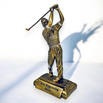 Personalised Gold Golf Trophy 27cm | Resin Golf Award UK