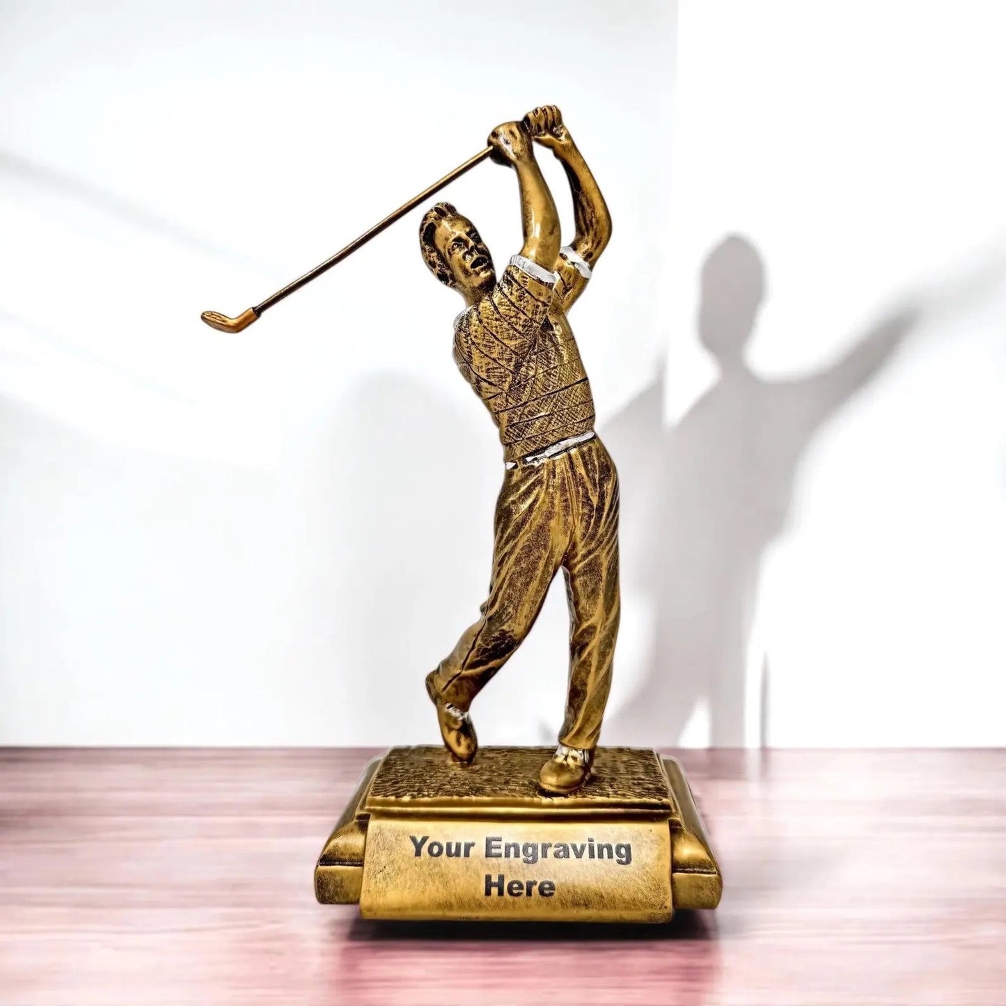 Personalised Gold Golf Trophy 27cm | Resin Golf Award UK