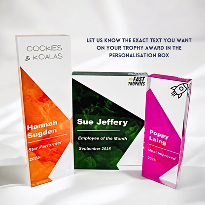 Personalised Office Trophy | Custom Acrylic Employee Award Plaque UK