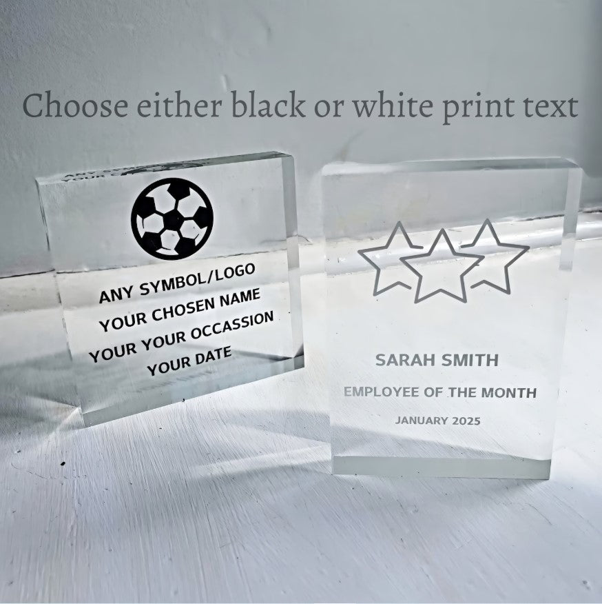 Personalised Acrylic Trophy Award | Custom Award Plaque UK