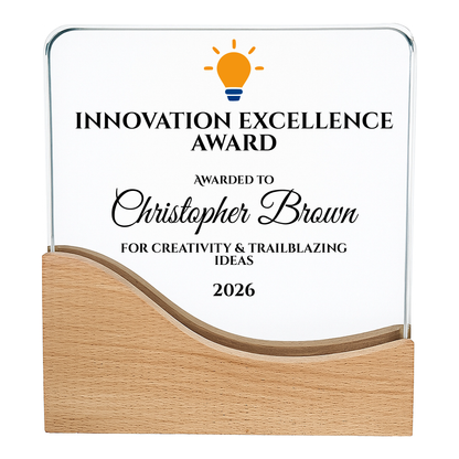 Personalised square crystal-clear acrylic trophy