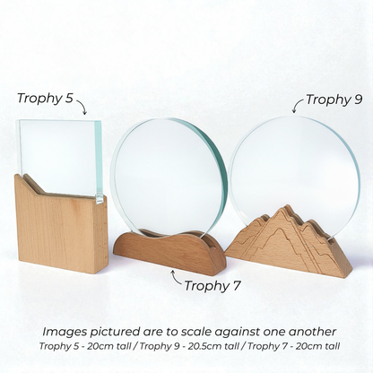 Personalised Wave Crystal Trophy | Achievement Award UK