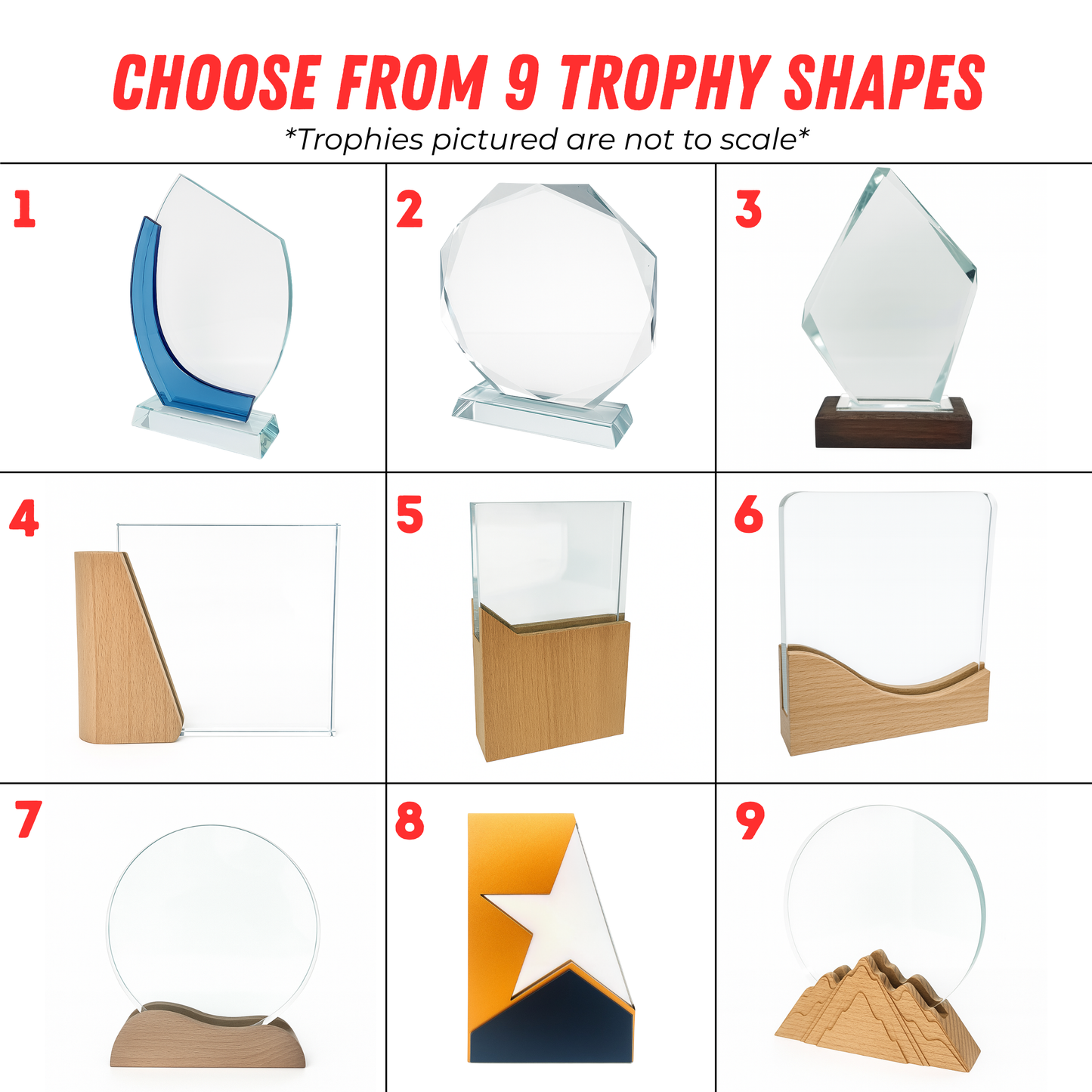 Personalised Blue Flame Crystal Trophy | Corporate Recognition Award UK