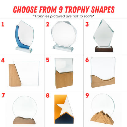 Personalised Blue Flame Crystal Trophy | Corporate Recognition Award UK