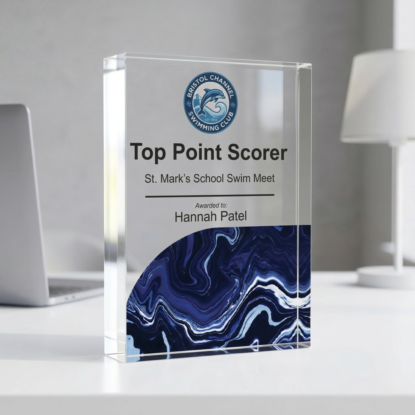 Personalised Swimming Trophy Award | Custom Swimming Prize UK